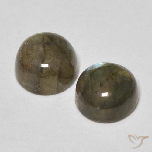 2.10克拉天然拉长石，圆形的，半透明