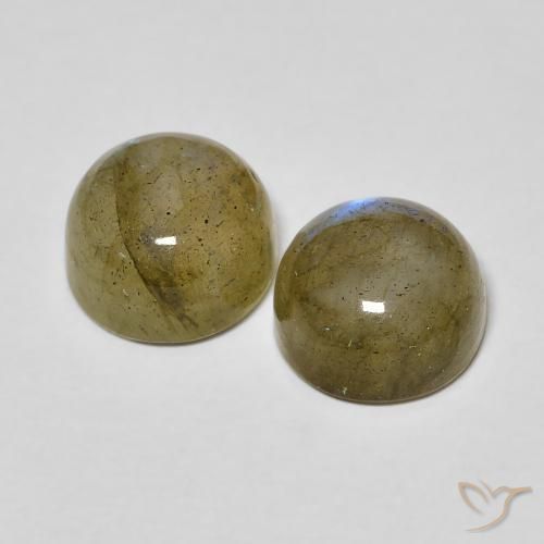 3.74克拉天然拉长石，圆形的，半透明