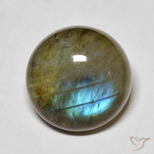 14.78ct 天然 彩色 拉长石, 圆形的, 半透明