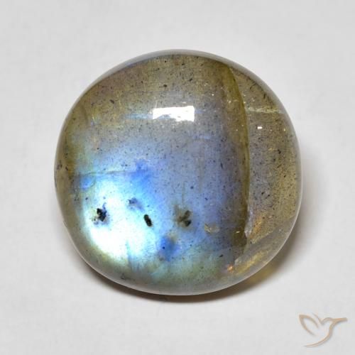12.68ct 天然 彩色 拉长石, 圆形的, 半透明