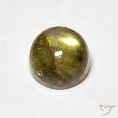 0.80ct 天然 彩色 拉长石, 圆形的, 半透明