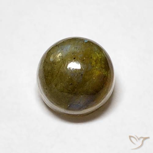 0.80ct 天然 彩色 拉长石, 圆形的, 半透明
