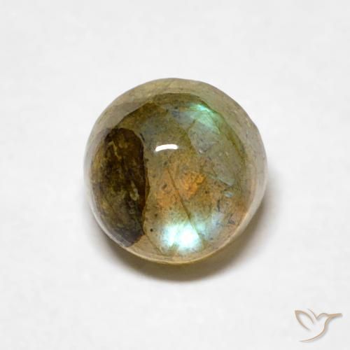 0.80ct 天然 彩色 拉长石, 圆形的, 半透明