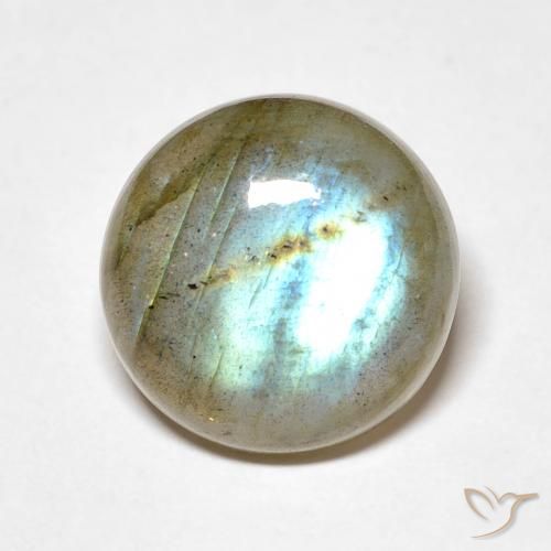 7.84ct 天然 彩色 拉长石, 圆形的, 半透明