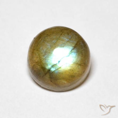 1.76ct 天然 彩色 拉长石, 圆形的, 半透明