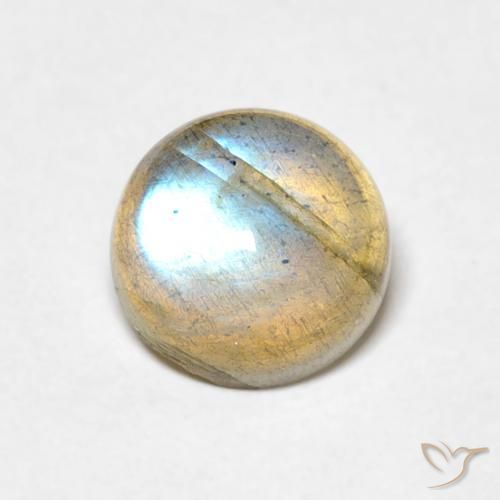1.57ct 天然 彩色 拉长石, 圆形的, 透明