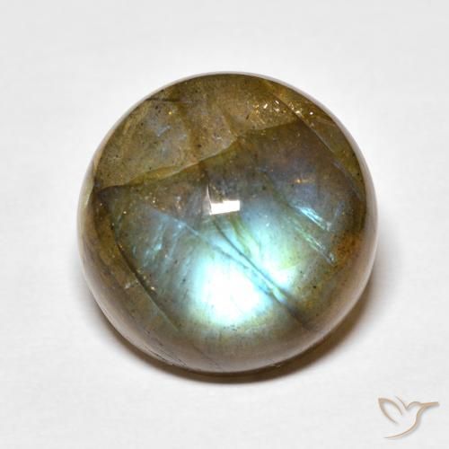14.33ct 天然 彩色 拉长石, 圆形的, 半透明