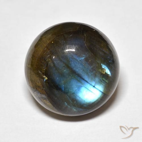 12.97ct 天然 彩色 拉长石, 圆形的, 半透明