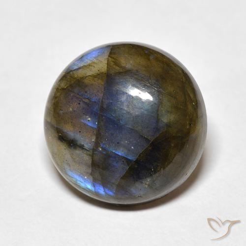 10.80ct 天然 彩色 拉长石, 圆形的, 半透明