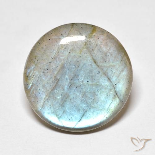 14.65ct 天然 彩色 拉长石, 圆形的, 半透明