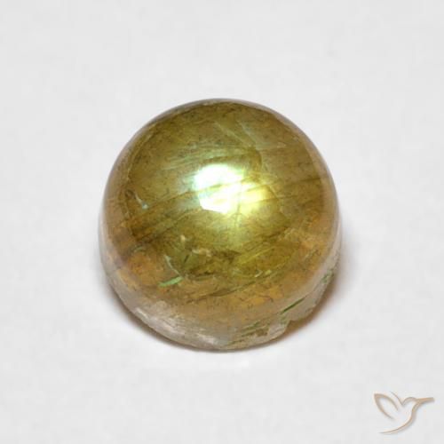 0.79ct 天然 彩色 拉长石, 圆形的, 半透明