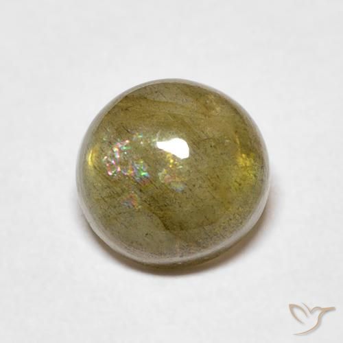1.65ct 天然 彩色 拉长石, 圆形的, 半透明
