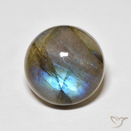 14.37ct 天然 彩色 拉长石, 圆形的, 半透明