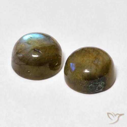 3.48克拉天然拉长石，圆形的，半透明