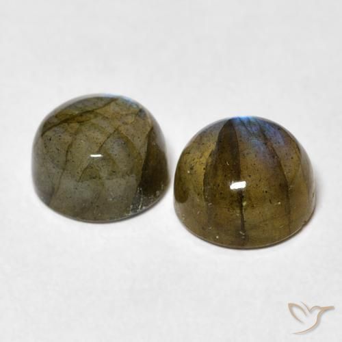 3.64克拉天然拉长石，圆形的，半透明