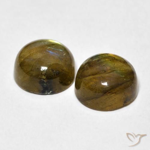 4.98克拉天然拉长石，圆形的，半透明