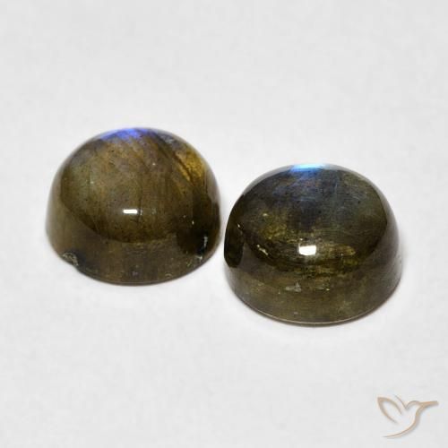 3.48克拉天然拉长石，圆形的，半透明