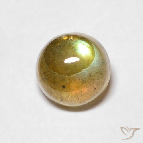 0.67ct 天然 彩色 拉长石, 圆形的, 半透明