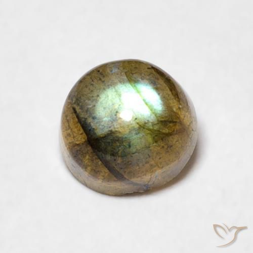 0.76ct 天然 彩色 拉长石, 圆形的, 半透明