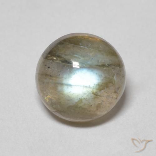 1.46ct 天然 彩色 拉长石, 圆形的, 半透明