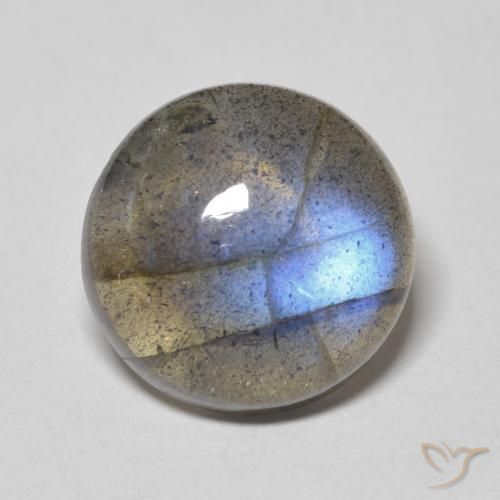 6.24ct 天然 彩色 拉长石, 圆形的, 半透明