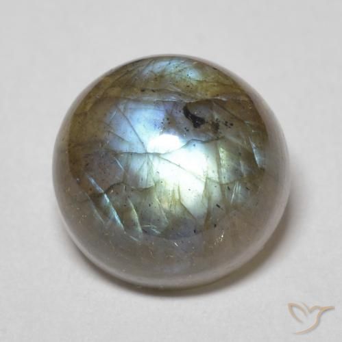 3.72ct 天然 彩色 拉长石, 圆形的, 半透明