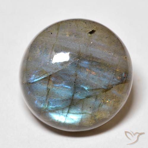 19.73ct 天然 彩色 拉长石, 圆形的, 半透明