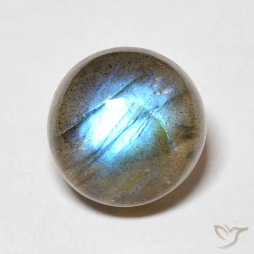 5.05ct 天然 彩色 拉长石, 圆形的, 半透明