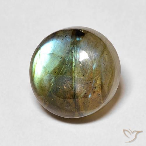 4.42ct 天然 彩色 拉长石, 圆形的, 半透明