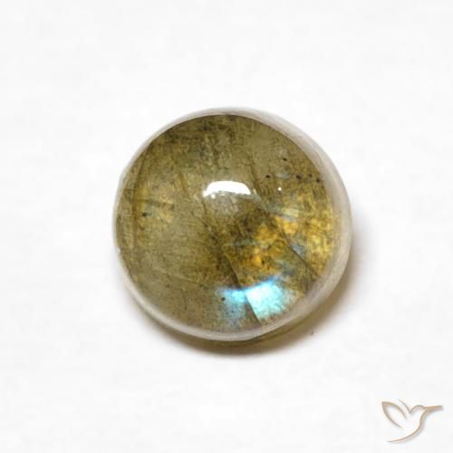 0.71ct 天然 彩色 拉长石, 圆形的, 半透明