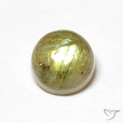 0.69ct 天然 彩色 拉长石, 圆形的, 半透明
