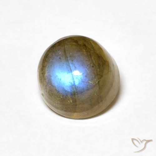 1.33ct 天然 彩色 拉长石, 圆形的, 半透明