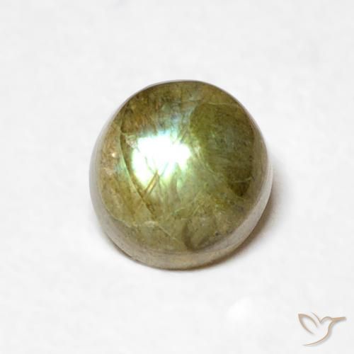 0.60ct 天然 彩色 拉长石, 圆形的, 半透明