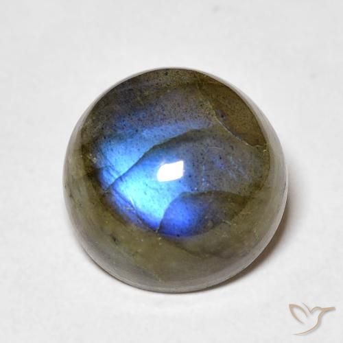 7.55ct 天然 彩色 拉长石, 圆形的, 半透明