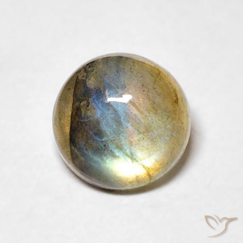 1.45ct 天然 彩色 拉长石, 圆形的, 半透明