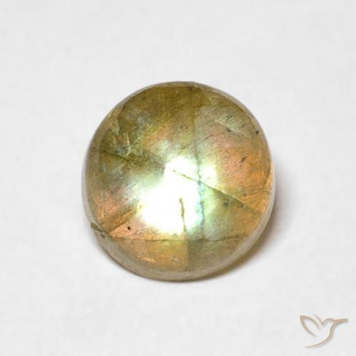 1.48ct 天然 彩色 拉长石, 圆形的, 半透明