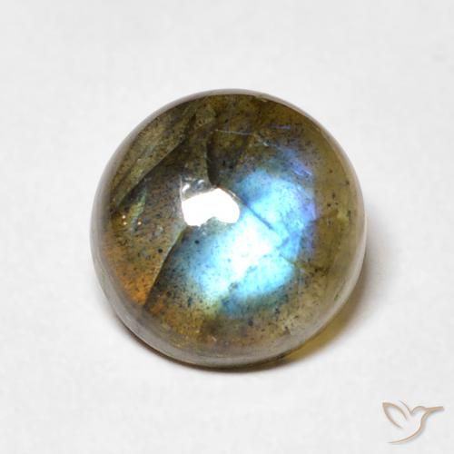 3.58ct 天然 彩色 拉长石, 圆形的, 半透明