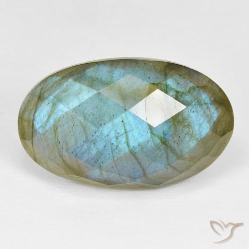 22.38ct 天然 彩色 拉长石, 椭圆形, 不透明