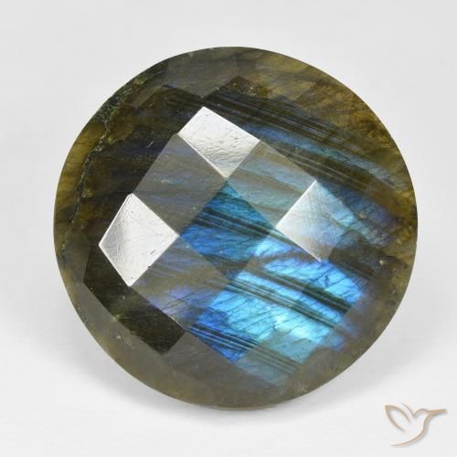 40.65ct 天然 彩色 拉长石, 圆形的, 不透明