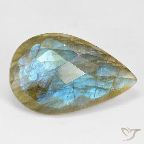 17.99ct 天然 彩色 拉长石, 梨形, 不透明