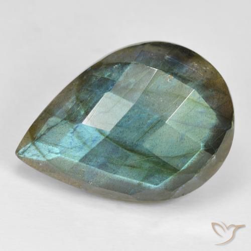 24.15ct 天然 彩色 拉长石, 梨形, 不透明