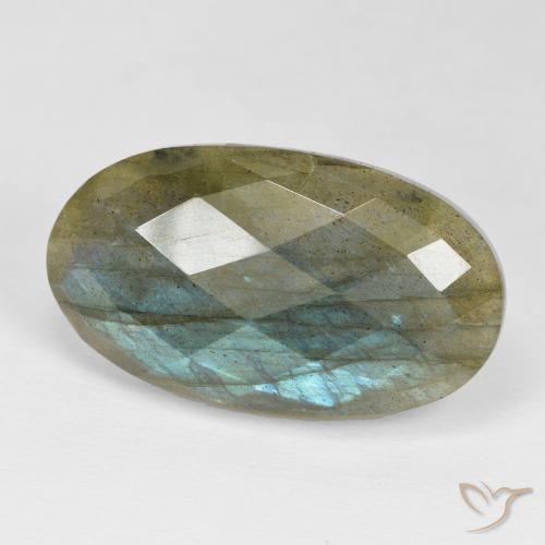 24.29ct 天然 彩色 拉长石, 椭圆形, 不透明