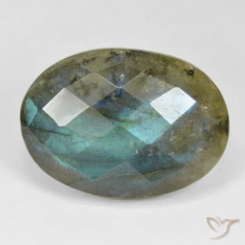 24.18ct 天然 彩色 拉长石, 椭圆形, 不透明