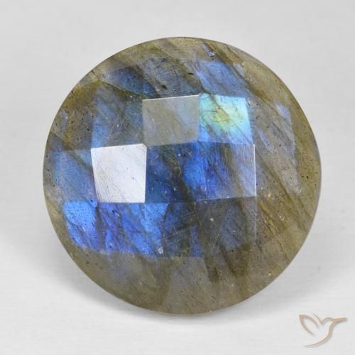 18.23ct 天然 彩色 拉长石, 圆形的, 不透明