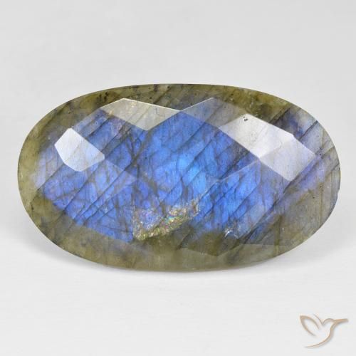 30.99ct 天然 彩色 拉长石, 椭圆形, 不透明