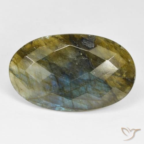 28.03ct 天然 彩色 拉长石, 椭圆形, 不透明