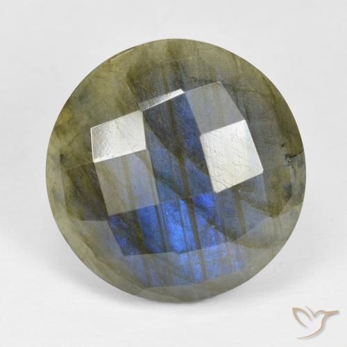 19.78ct 天然 彩色 拉长石, 圆形的, 不透明