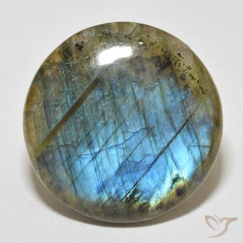 31.18ct 天然 彩色 拉长石, 圆形的, 不透明