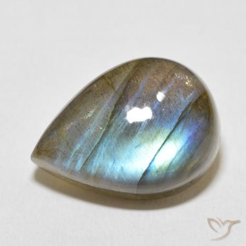 13.99ct 天然 彩色 拉长石, 梨形, 不透明