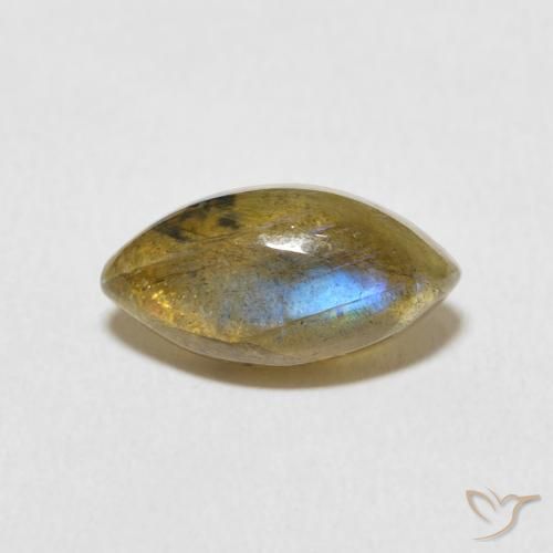 2.34ct 天然 彩色 拉长石, 榄尖形, 半透明